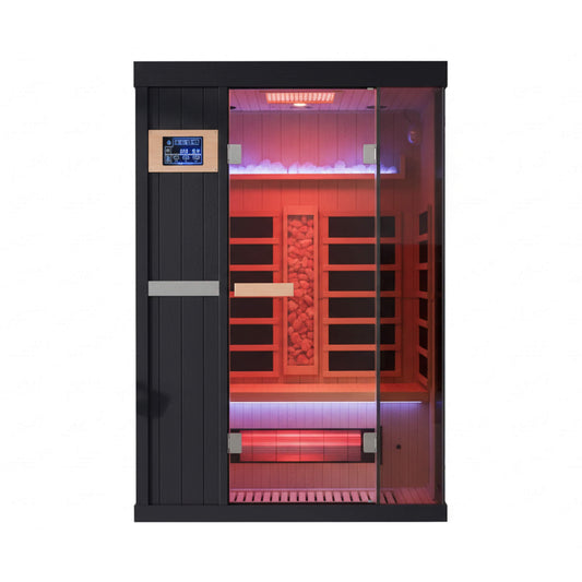 Thermora Pandora 2-Person Indoor Infrared Sauna | Red Light Therapy & Himalayan Salt Panels (SAK67305)