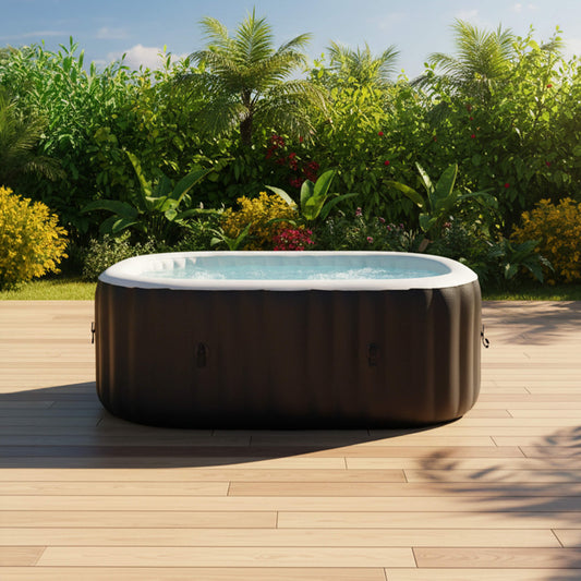 2-Person Inflatable Hot Tub with 8-Color LED Lights
