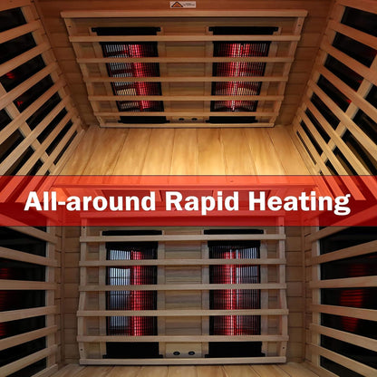 Thermora Alveron 2-Person Outdoor Mahogany Low EMF Far Infrared Sauna With Bluetooth Audio And LED Lights (SAK83719)