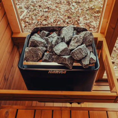Premium 4-Person Outdoor Scandinavian ThermoWood Cube Sauna Kit With LED Lighting (SAK25470)