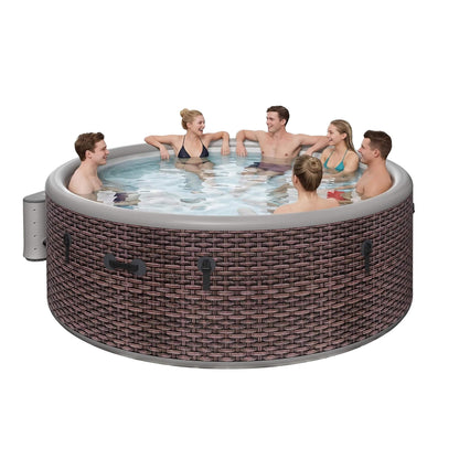 6-Person Inflatable Hot Tub | 180 Massage Jets | Drop-Stitch | 77 Inch
