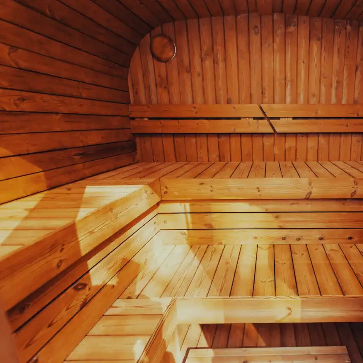Premium 6-Person Outdoor Scandinavian ThermoWood Cube Sauna Kit With LED Lighting (SAK89146)