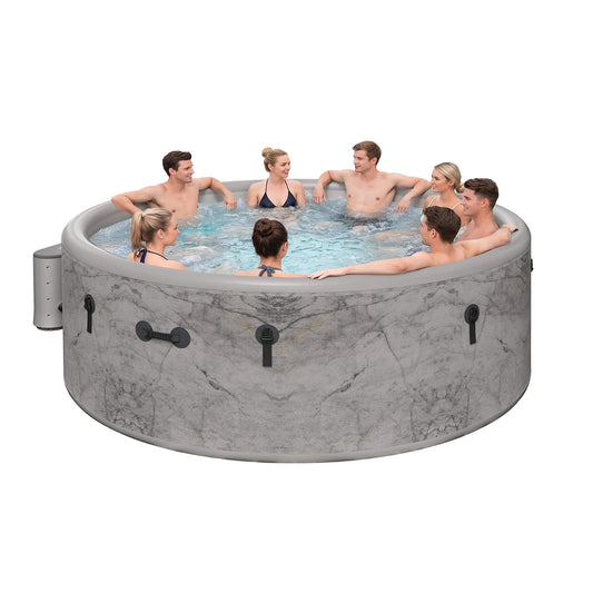 8-Person Inflatable Drop-Stitch Hot Tub with 220 Massage Jets