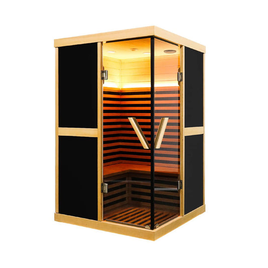 Thermora Helix 2-Person Far Infrared Sauna with Double Glass Doors | 1980W