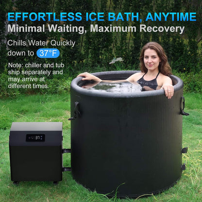 Premium XL 120-Gallon Cold Plunge Tub Kit With 1HP Chiller, Filter, and Pump