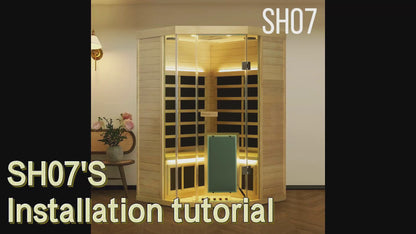 Corner Hemlock Full-Glass Sauna – Wizzisaunas SH07