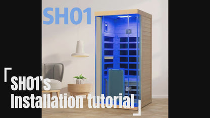 1-Person Hemlock Full-Glass Sauna Wizzisaunas SH01