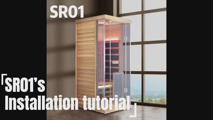 1-Person Red Cedar Full-Glass Sauna Wizzisaunas SR01