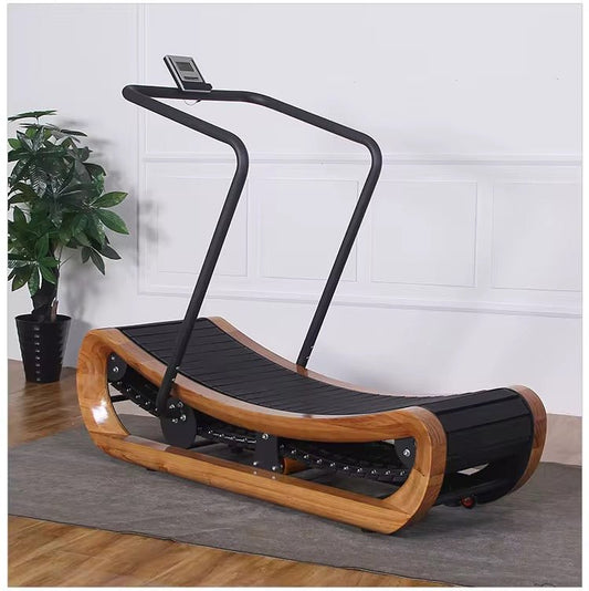 MedEq R2000 Solid Wood Curved Treadmill – Self-Powered Slat Belt Runner