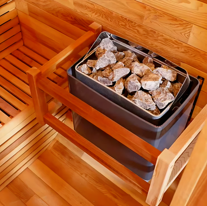 4-Person Hemlock Wood Sauna with 9KW Heater – Indoor & Outdoor