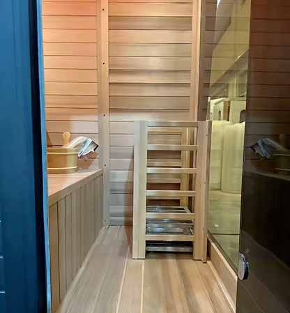 4-Person Hemlock Wood Sauna with 9KW Heater – Indoor & Outdoor