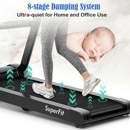 2.25HP Folding Treadmill with Bluetooth Speaker – Black