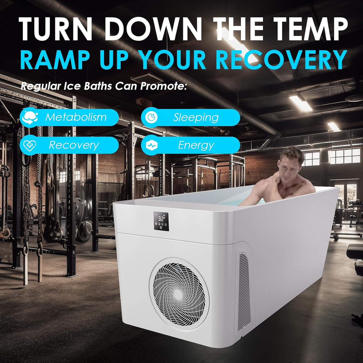 Smart Cold Plunge Tub With Built-In Water Chiller