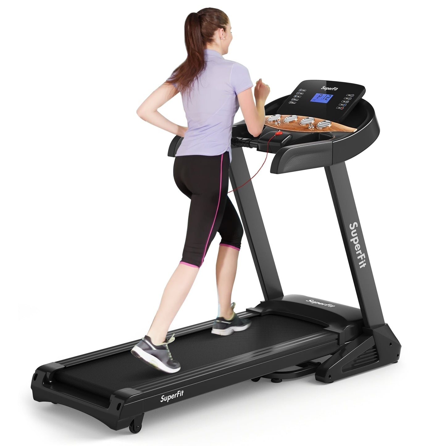 3.75HP Folding Treadmill with Auto Incline, 12 Programs & App Control
