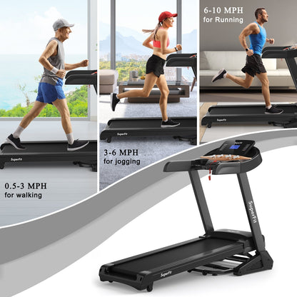 3.75HP Folding Treadmill with Auto Incline, 12 Programs & App Control