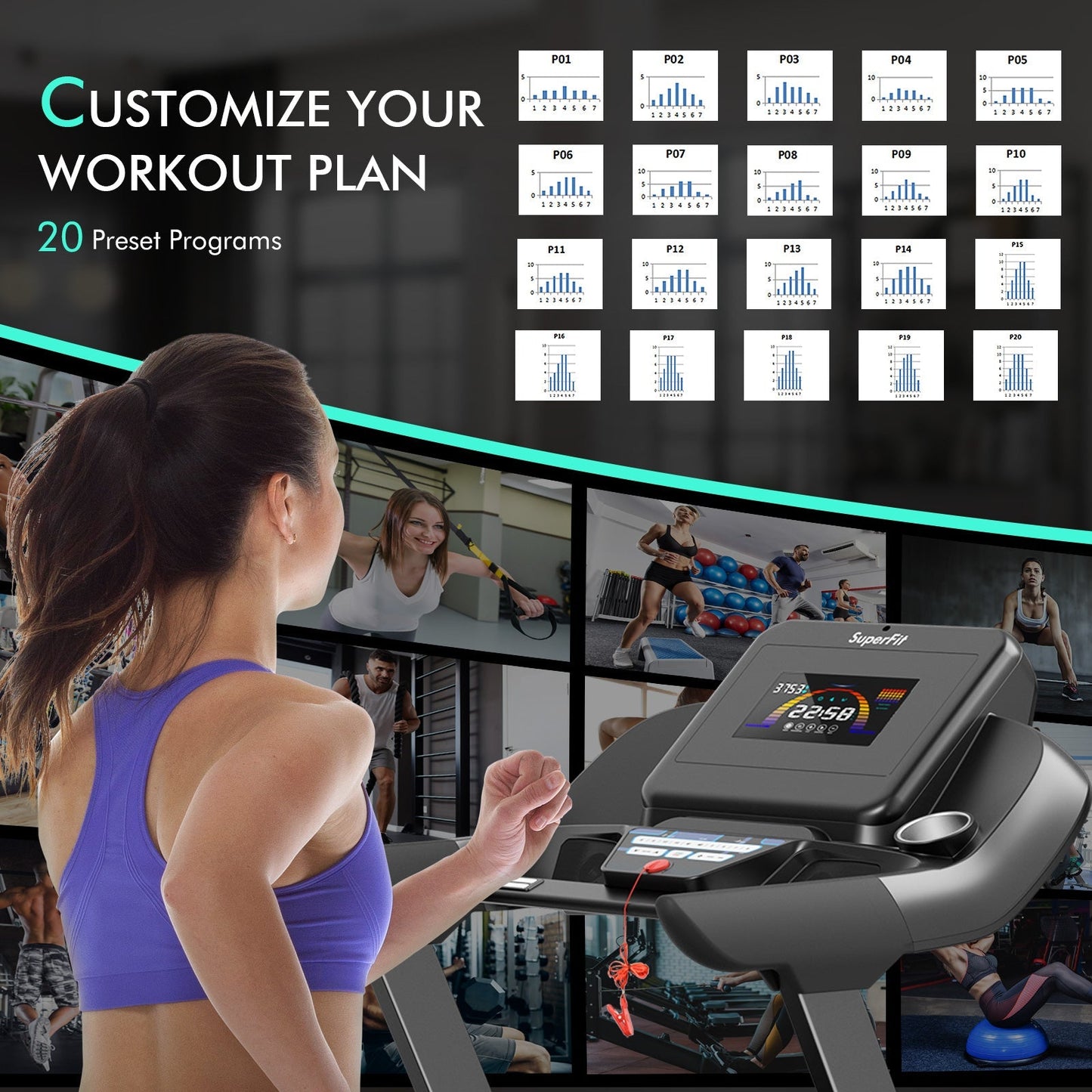 4.75HP Treadmill with Auto Incline, App Control, and Bluetooth Speaker — Black