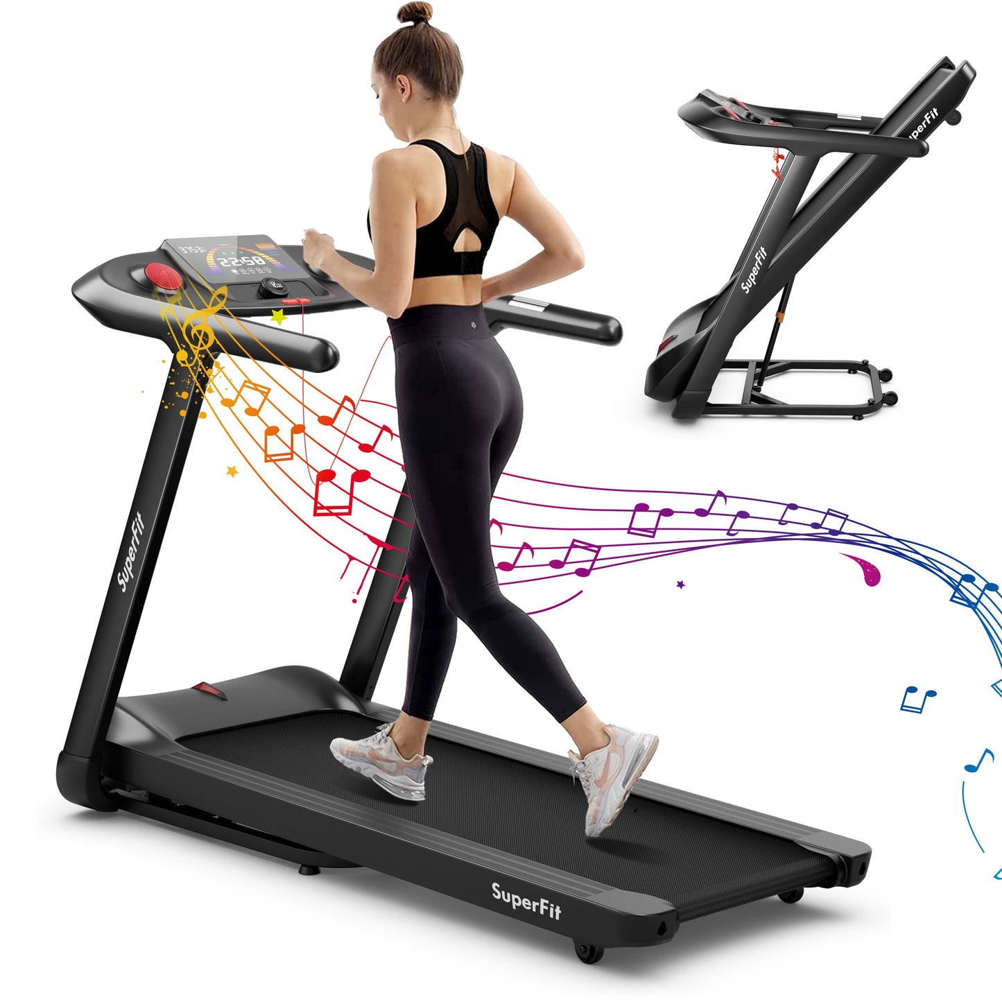 4.75HP Folding Treadmill | Preset Programs, Touch Screen & Auto Incline