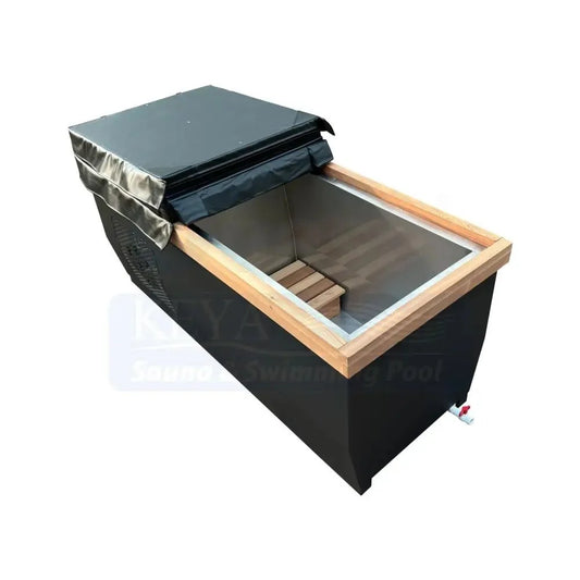 Stainless Steel Cold Plunge Pool With Integrated Chiller | Cedar Surround