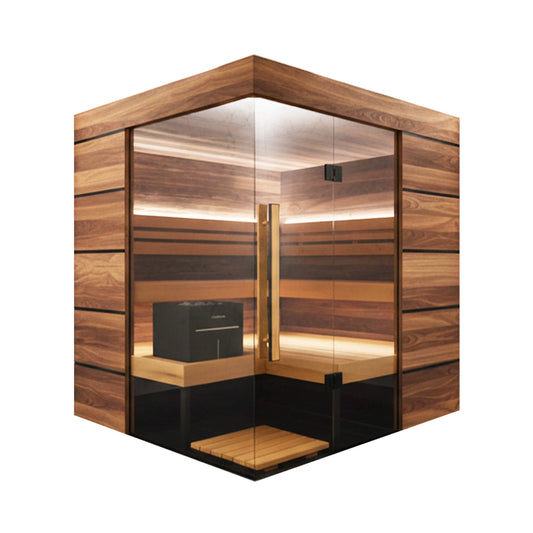 ThermaSol Astra 4-Person Indoor Sauna | Semi-Panoramic Glass Cabin