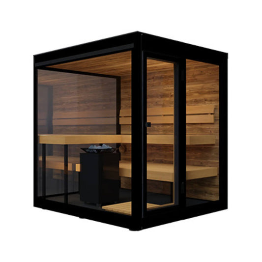 ThermaSol Vue Outdoor Mirrored Glass Sauna – 4-Person, Made-to-Order (SAK84963)