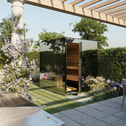 ThermaSol Vue 4-Person Outdoor Mirrored Glass Sauna [Made-To-Order] [14-VUEDL/R] (SAK84963)