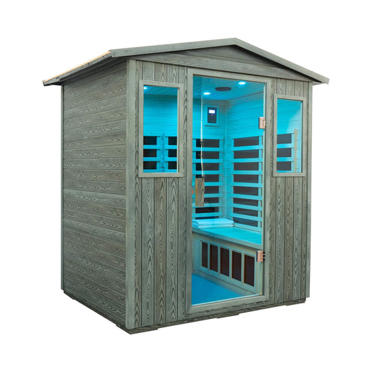 Thermora Eterna 4-Person Outdoor Infrared Sauna | Carbonized Composite, Low EMF & Bluetooth