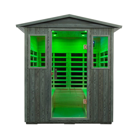 Thermora Eterna 4-Person Outdoor Infrared Sauna | Carbonized Composite, Low EMF & Bluetooth