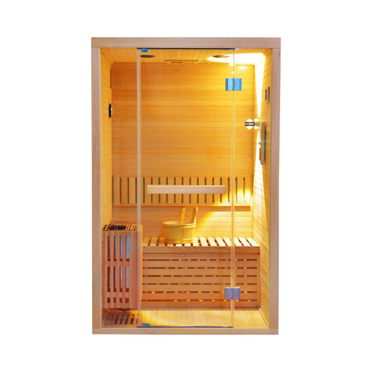 Thermora Alpine 2-Person 3KW Hemlock Wood Sauna with LED Light