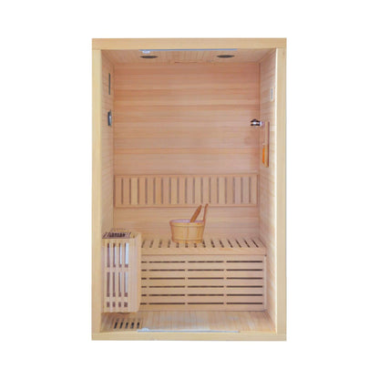 Thermora Alpine Premium 2-Person 3KW Hemlock Wood Sauna With LED Wall Light (SAK28471)