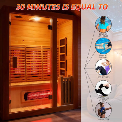 Rövia Luma 2-Person Indoor Hybrid Sauna Room With Infrared And 3.5KW Steam Heater [Made-To-Order] (SAK83750)