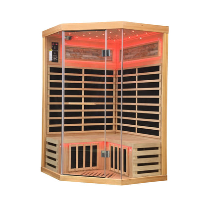 Thermora Premium Canadian Hemlock 2-Person Indoor Infrared Sauna with Glass Front