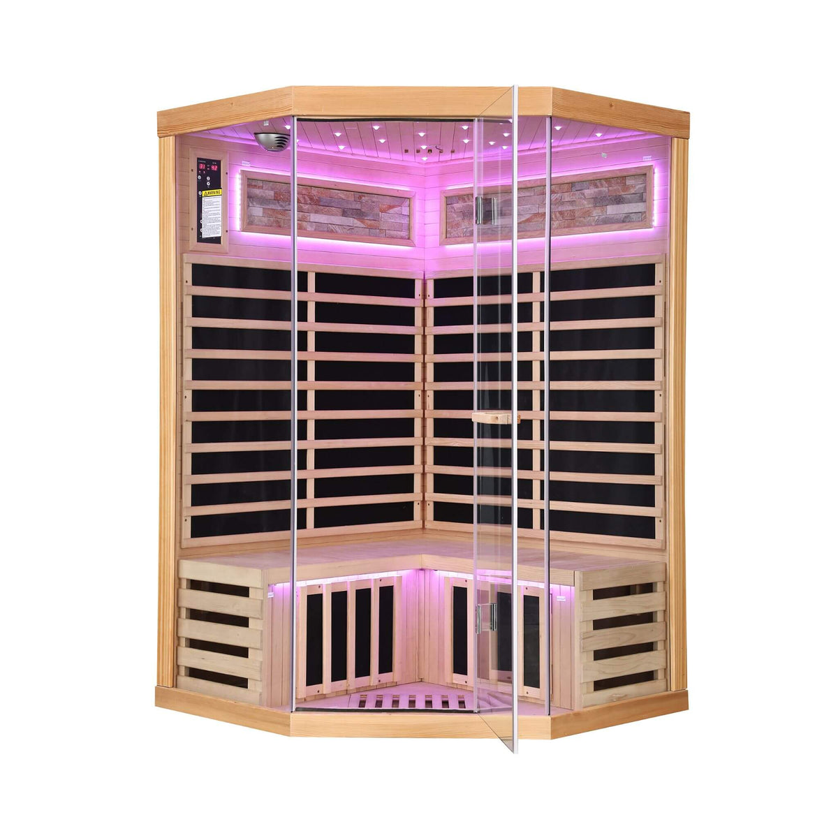 Thermora Premium Canadian Hemlock 2-Person Indoor Infrared Sauna with Glass Front