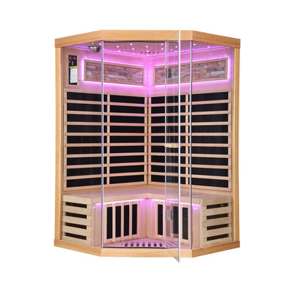 Thermora Premium Canadian Hemlock 2-Person Indoor Infrared Sauna with Glass Front