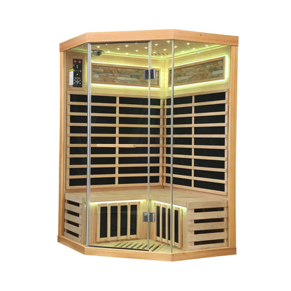 Thermora Premium Canadian Hemlock 2-Person Indoor Infrared Sauna with Glass Front