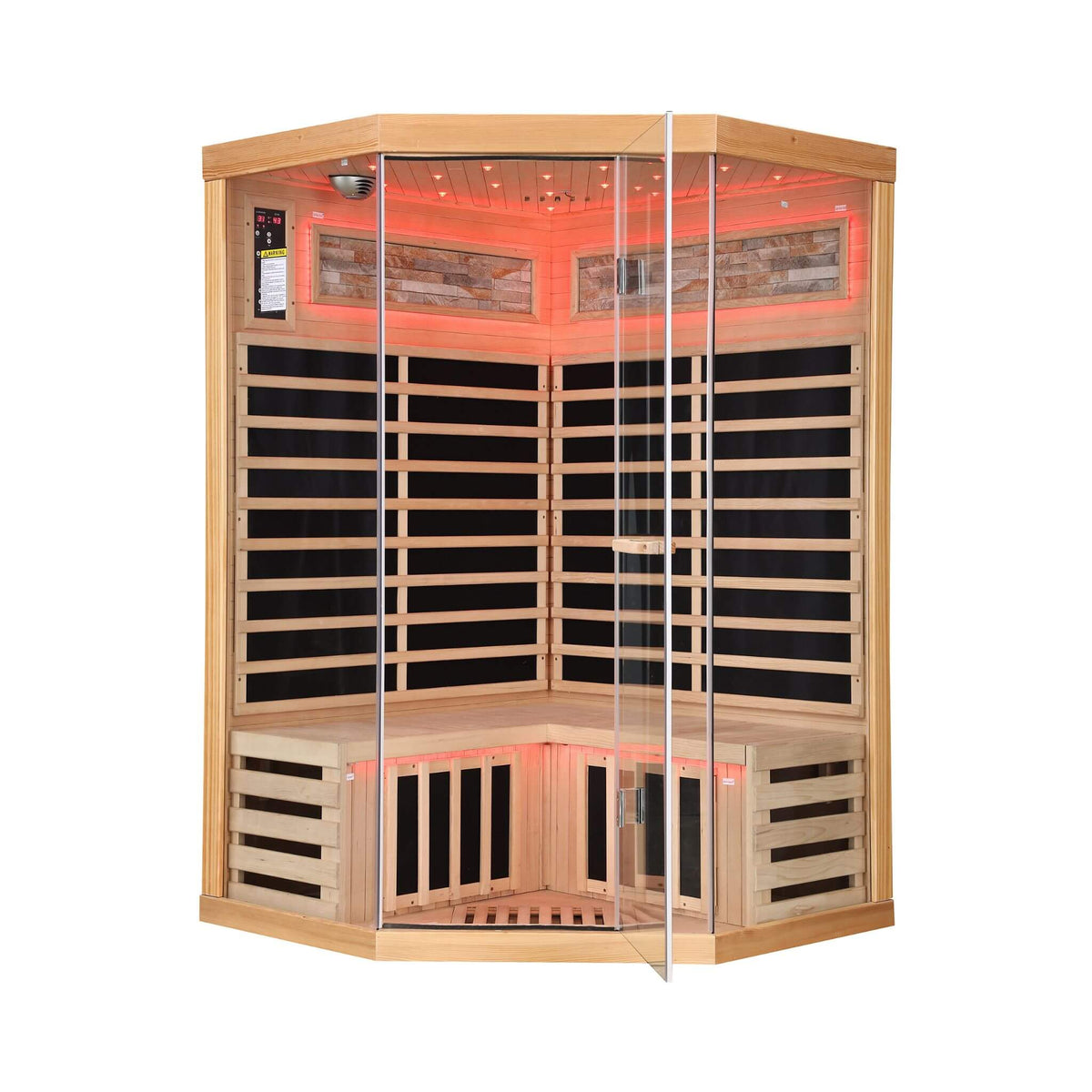 Thermora Premium Canadian Hemlock 2-Person Indoor Infrared Sauna with Glass Front
