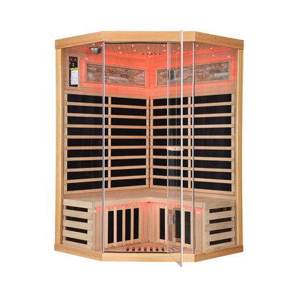 Thermora Premium Canadian Hemlock 2-Person Indoor Infrared Sauna with Glass Front