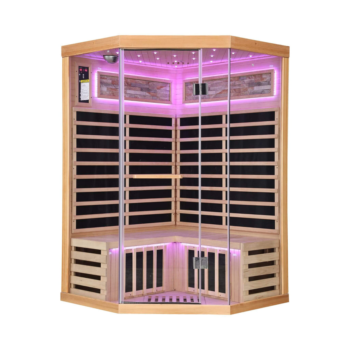 Thermora Premium Canadian Hemlock 2-Person Indoor Infrared Sauna with Glass Front