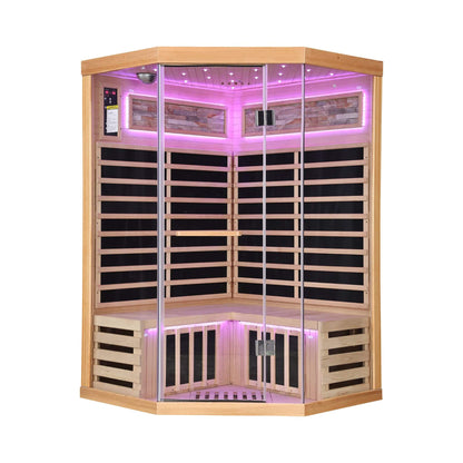 Thermora Premium Canadian Hemlock 2-Person Indoor Infrared Sauna with Glass Front