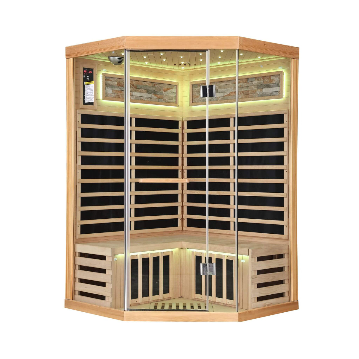Thermora Premium Canadian Hemlock 2-Person Indoor Infrared Sauna with Glass Front