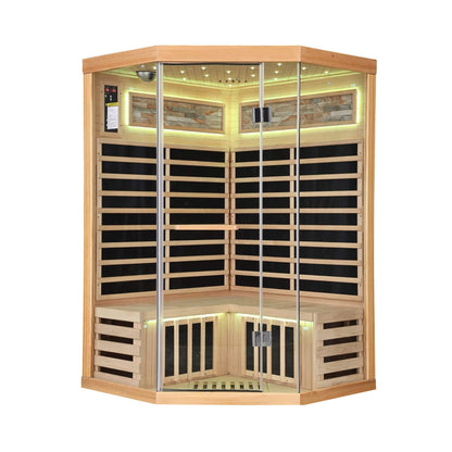 Thermora Premium Canadian Hemlock 2-Person Indoor Infrared Sauna with Glass Front