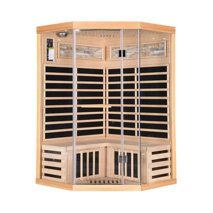 Thermora Premium Canadian Hemlock 2-Person Indoor Infrared Sauna with Glass Front