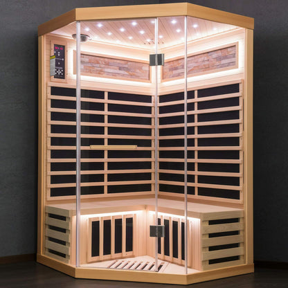 Thermora Premium Canadian Hemlock 2-Person Indoor Infrared Sauna with Glass Front