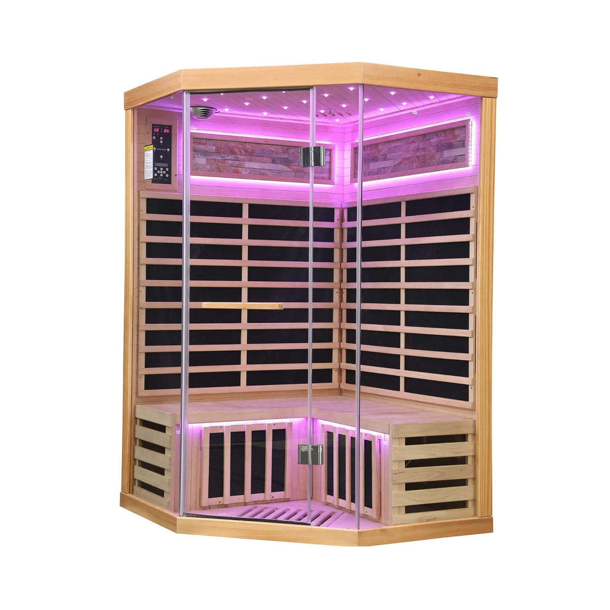 Thermora Premium Canadian Hemlock 2-Person Indoor Infrared Sauna with Glass Front