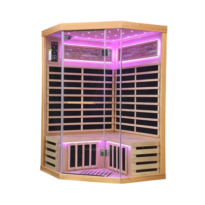 Thermora Premium Canadian Hemlock 2-Person Indoor Infrared Sauna with Glass Front